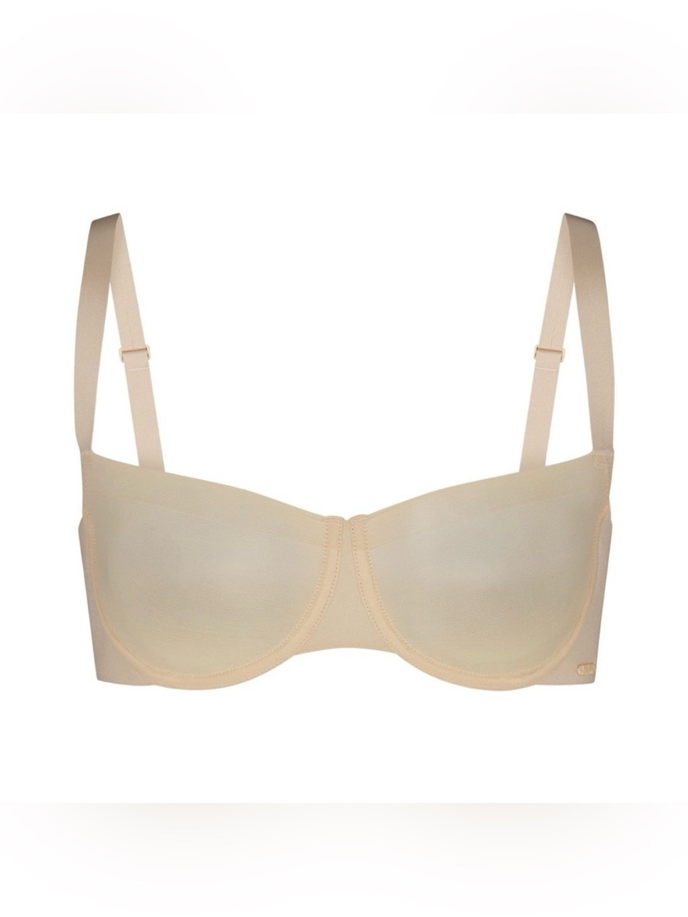 SKIMS No Show Unlined Balconette Bra Sand 34DDD Sheer